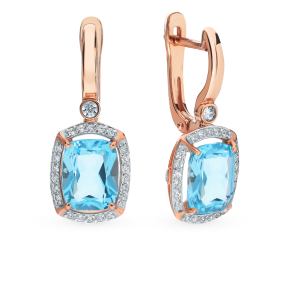 золотые серьги с топазами и фианитами SOKOLOV 725319*