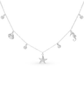 серебряное шейное украшение с фианитами