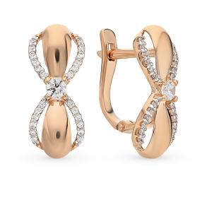 золотые серьги с фианитами SOKOLOV 026551*