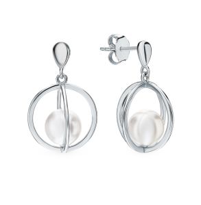 серебряные серьги с жемчугом