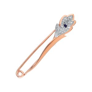 золотая брошь с сапфирами и бриллиантами