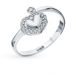 серебряное кольцо с фианитами