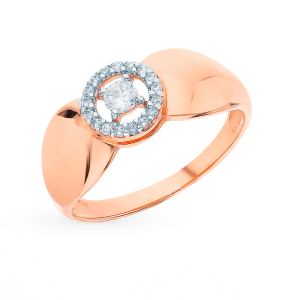 золотое кольцо с фианитами