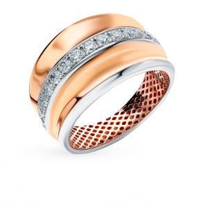 золотое кольцо с фианитами