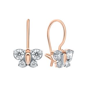 золотые серьги с фианитами