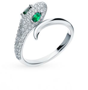 серебряное кольцо с фианитами