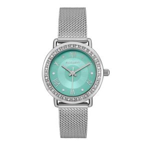 Женские часы с кристаллами на миланском браслете