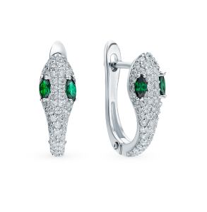 серебряные серьги с фианитами