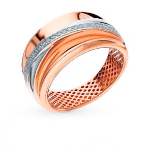 золотое кольцо с фианитами