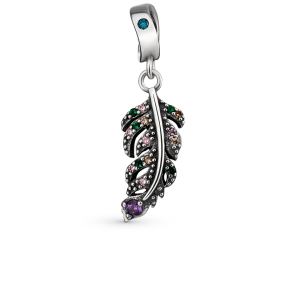 серебряная подвеска - шарм с фианитами