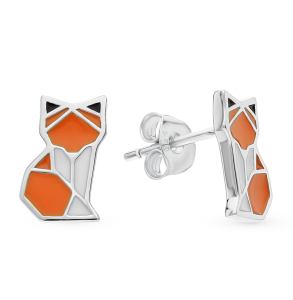 серебряные серьги с эмалью