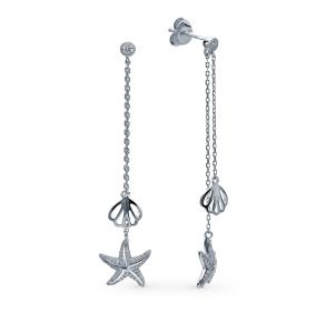 серебряные серьги с фианитами