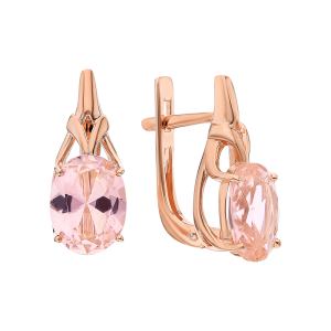 золотые серьги с морганитами