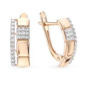 золотые серьги с фианитами