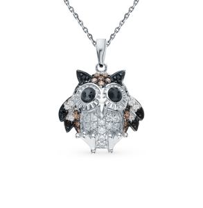 серебряная подвеска с фианитами