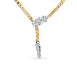 серебряное шейное украшение с фианитами