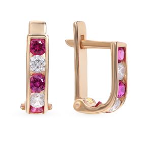 золотые серьги с фианитами SOKOLOV 021871*