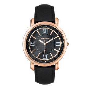 Женские часы с кристаллами на кожаном ремне