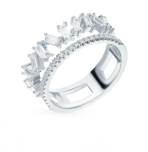 серебряное кольцо с фианитами