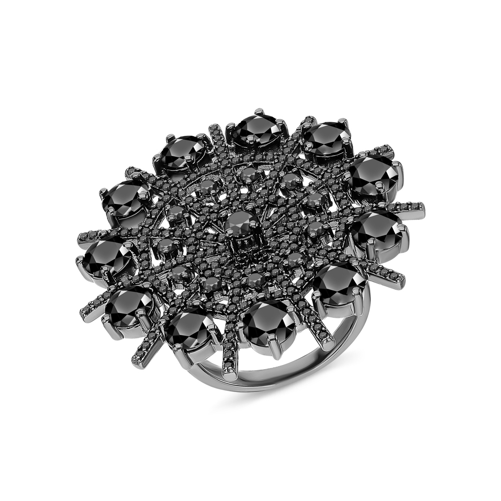Серебряное кольцо с фианитами и со шпинелью в Новосибирске