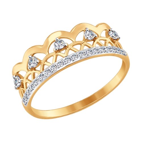 Золотое кольцо с фианитами SOKOLOV 017579* в Санкт-Петербурге
