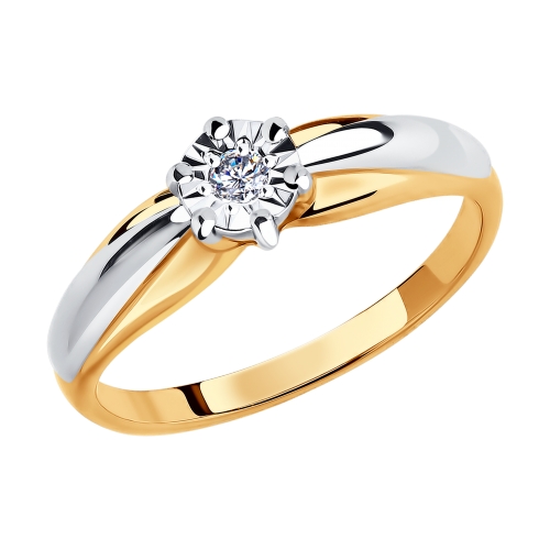 Фото «Золотое кольцо с бриллиантами SOKOLOV 1011578»