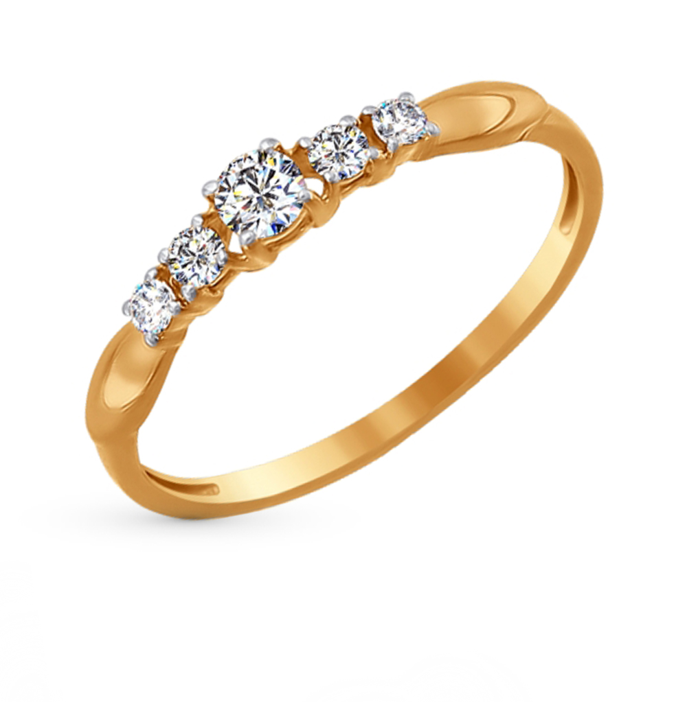 Золотое кольцо с фианитами SOKOLOV 016708* в Санкт-Петербурге