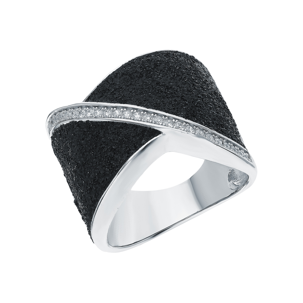 Фото «Серебряное кольцо с кубическим цирконием и глиттером»