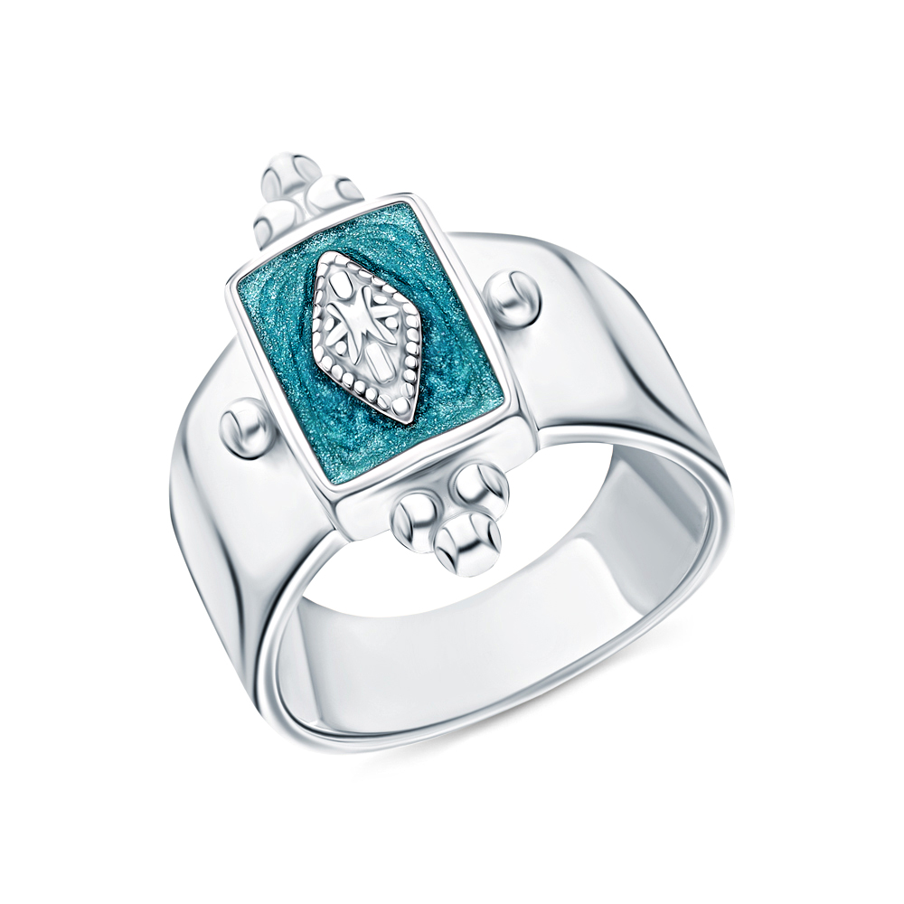 Серебряное кольцо с эмалью в Самаре