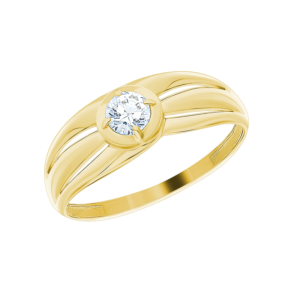 Золотое кольцо с фианитами swarovski в Краснодаре