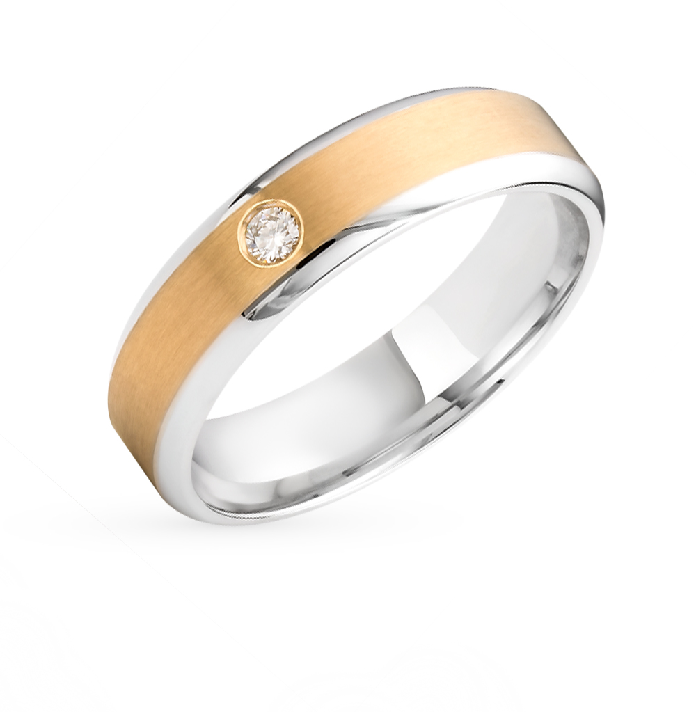 Золотое обручальное кольцо с бриллиантом в Самаре