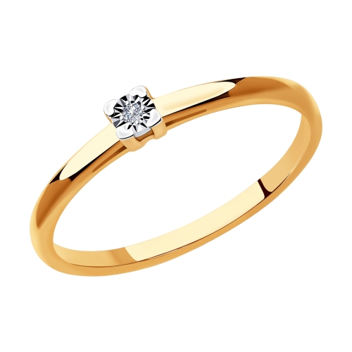 Фото «Золотое кольцо с бриллиантами SOKOLOV 1011931»