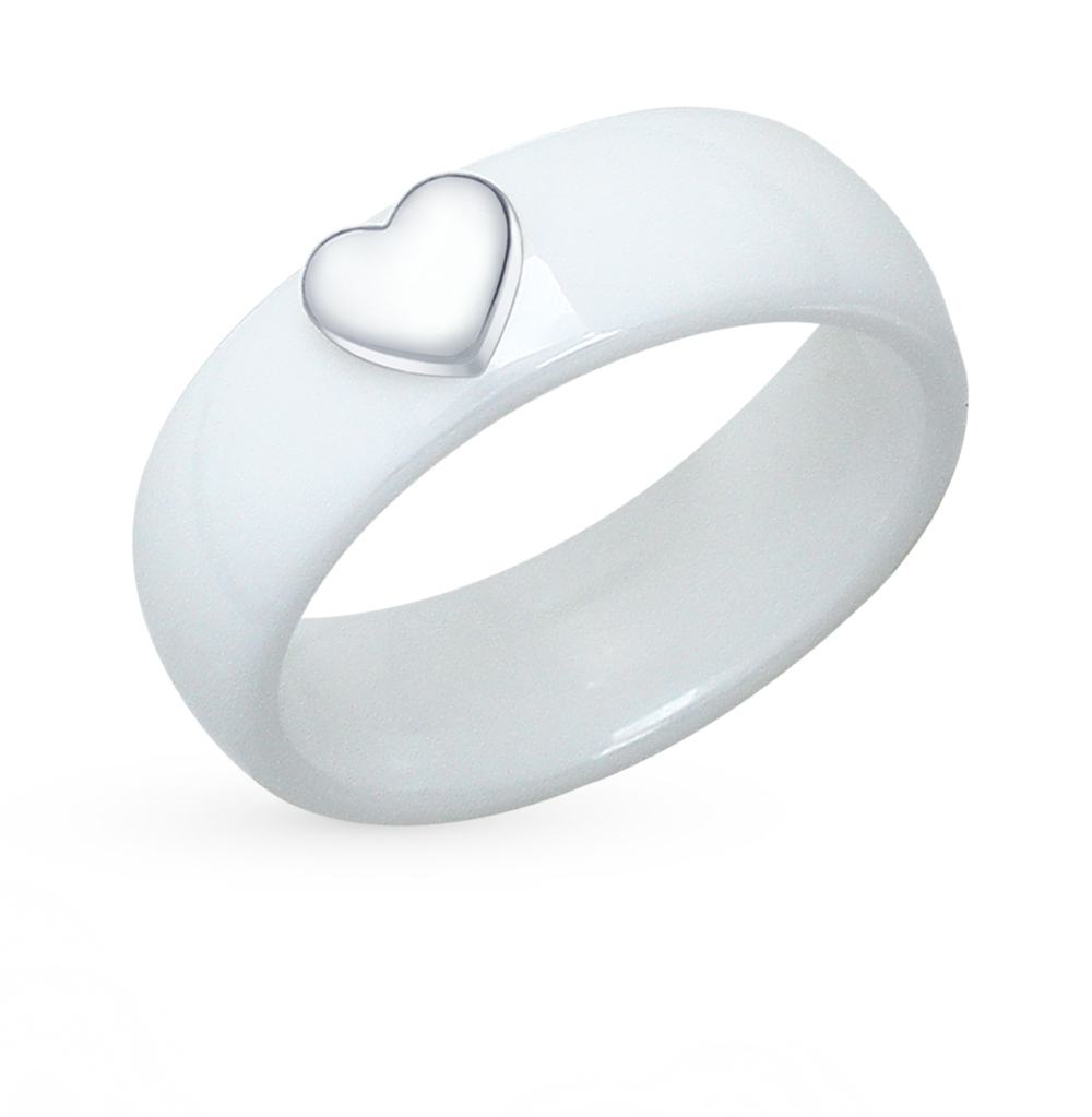 Керамическое кольцо с керамикой SUNLIGHT 94012089: керамика и серебро 925пробы, керамика — купить в интернет-магазине Санлайт, фото, артикул 75181
