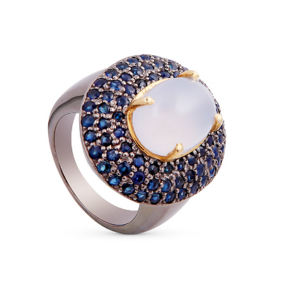 Фото «Серебряное кольцо с кварцем и сапфирами»