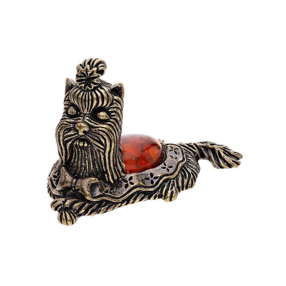 Латунный сувенир настольный с янтарем в Краснодаре