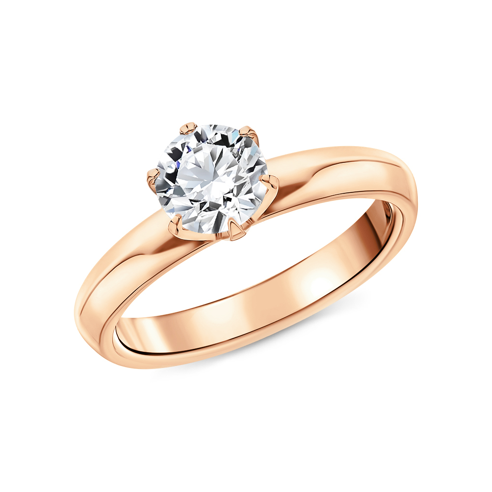 Золотое кольцо с бриллиантом выращенным в Самаре