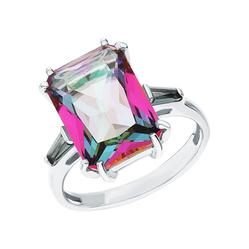 Фото «Серебряное кольцо со шпинелью и ювелирными кристаллами»
