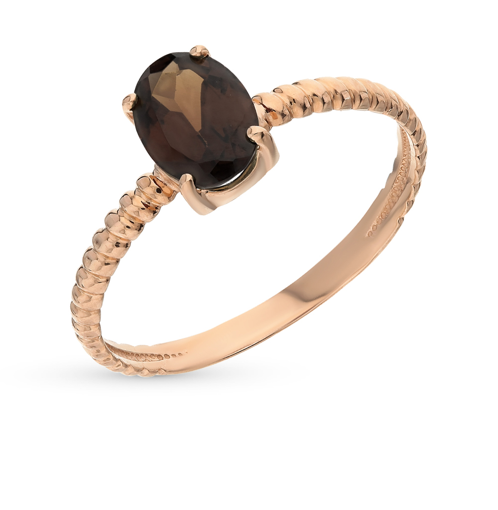 Золотое кольцо с кварцем дымчатым в Самаре