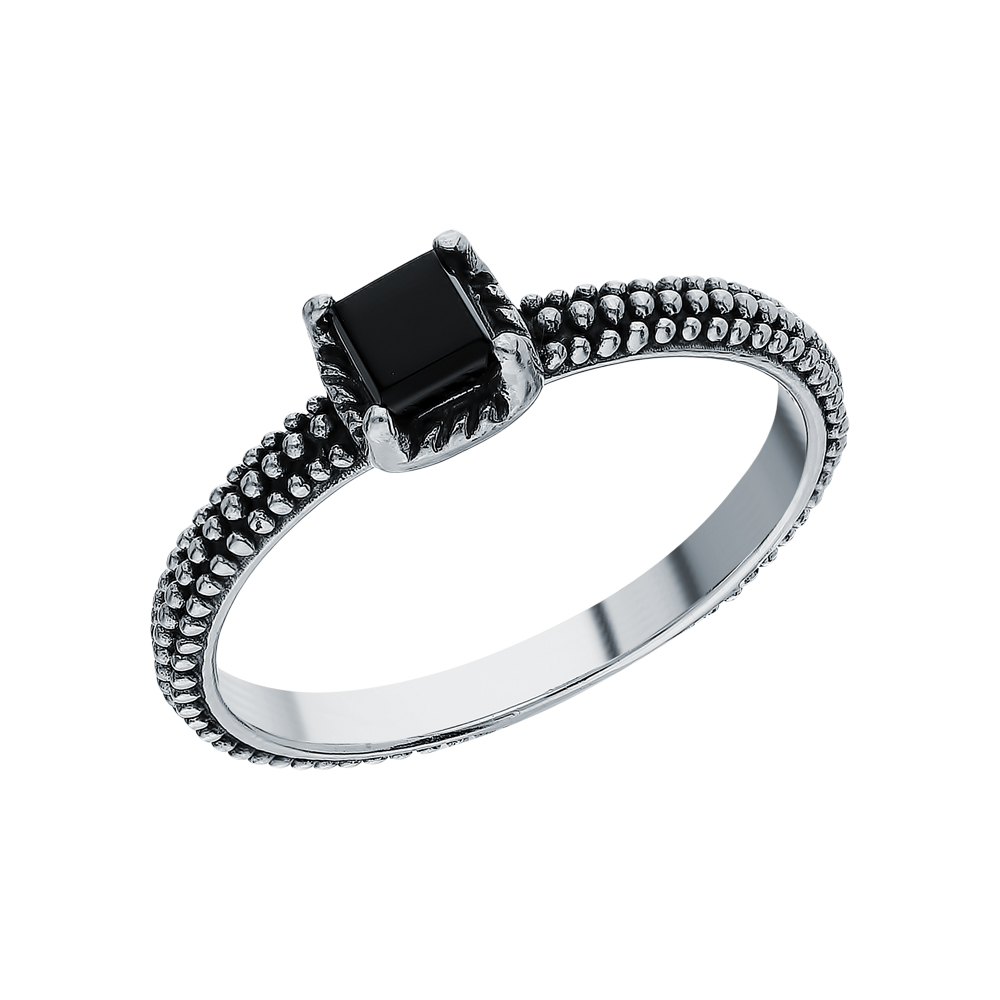 Серебряное кольцо с ониксом в Краснодаре