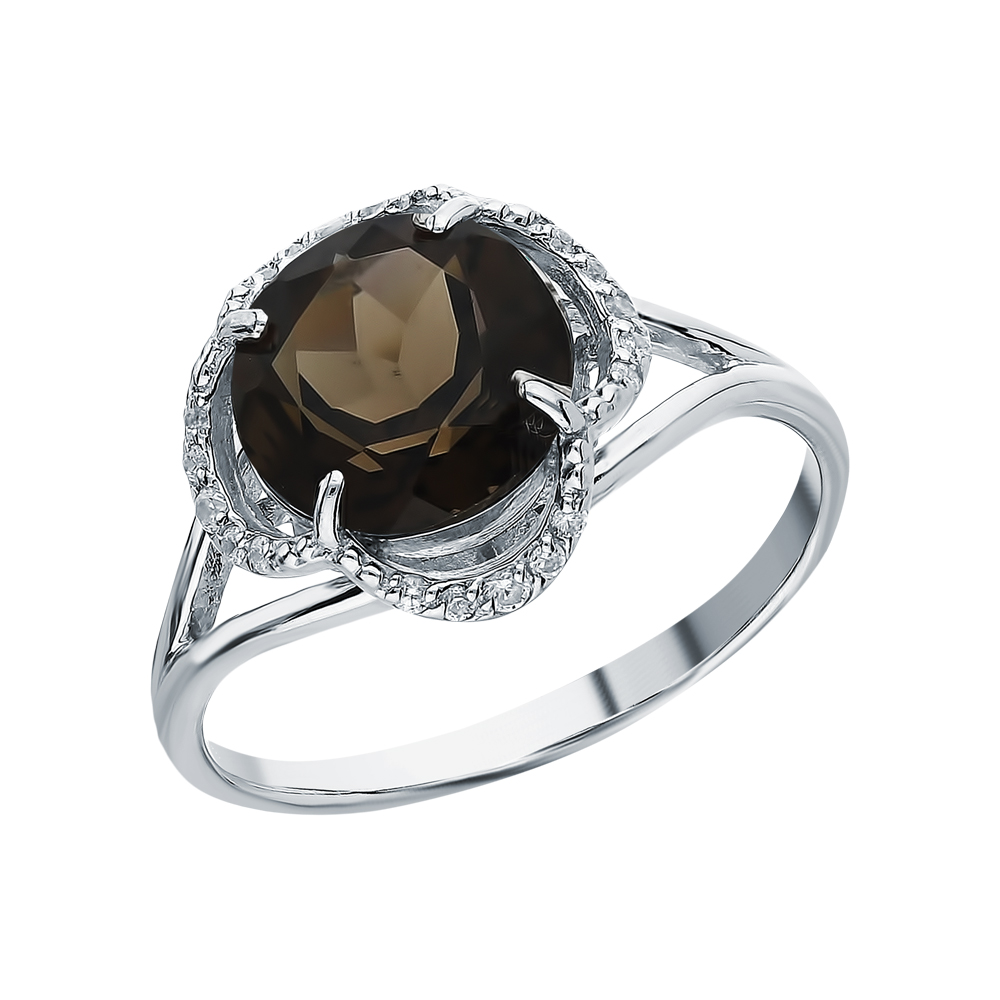 Серебряное кольцо с раухтопазами в Санкт-Петербурге