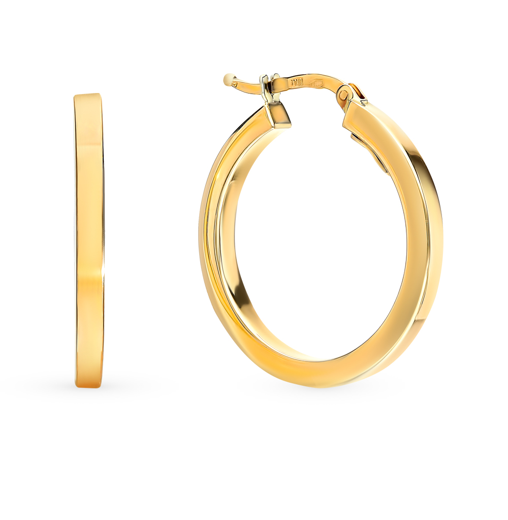 Сережки кольца из золота
