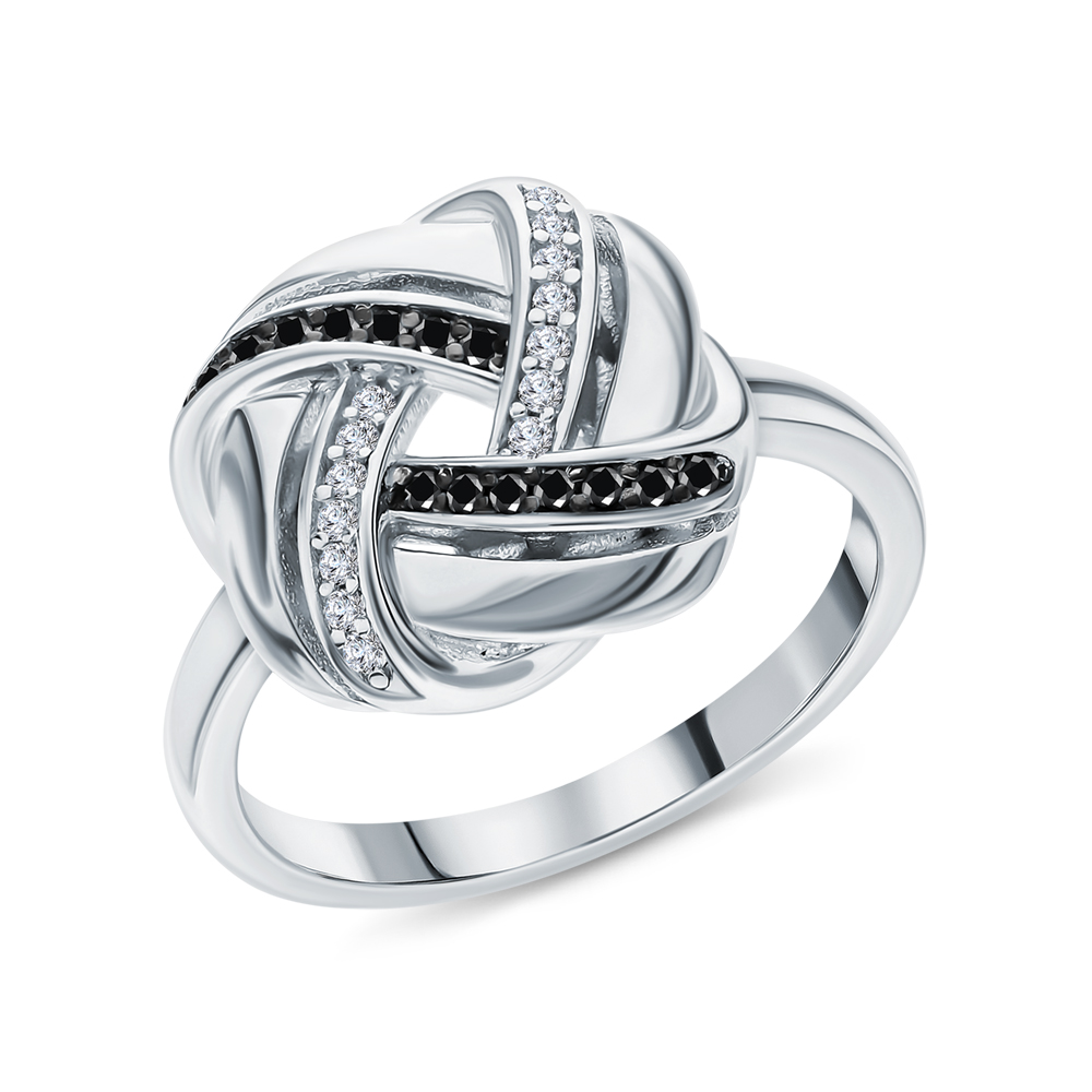 Серебряное кольцо с фианитами и со шпинелью в Краснодаре