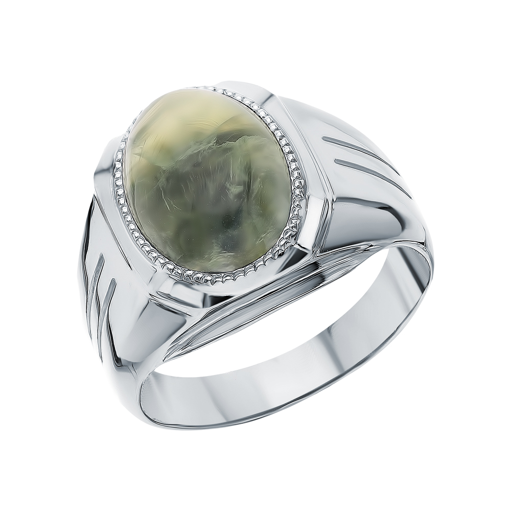 Фото «Серебряное кольцо с пренитами»