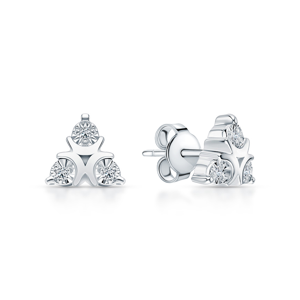 Серебряные серьги с бриллиантами в Санкт-Петербурге
