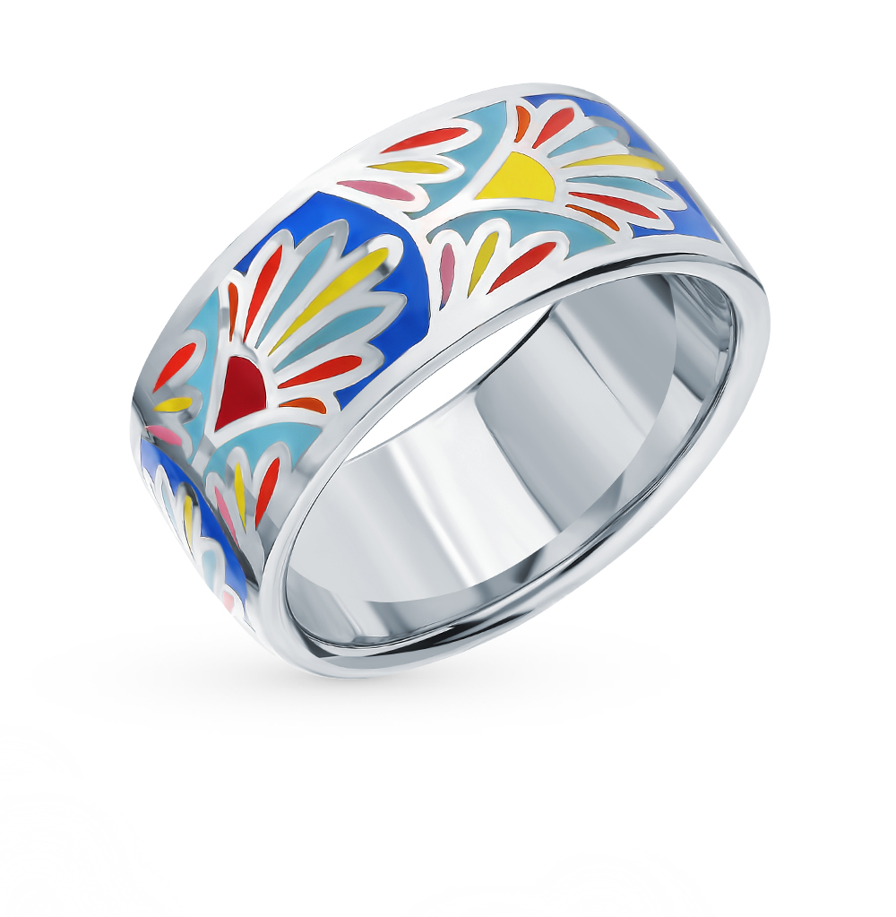 Серебряное кольцо с эмалью в Новосибирске