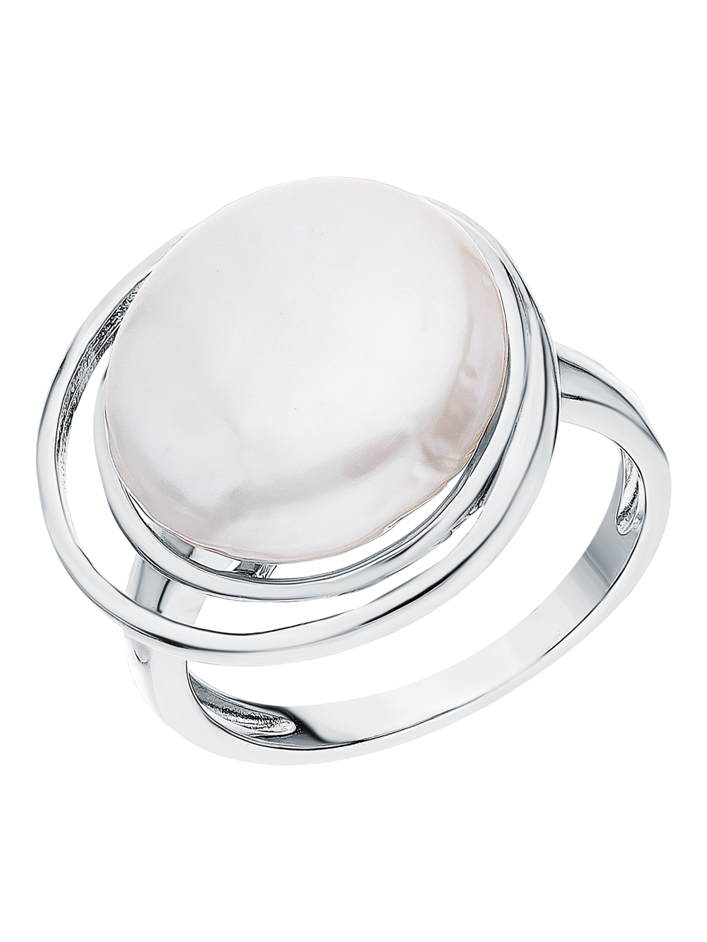 Серебряное кольцо с жемчугом культивированным в Санкт-Петербурге