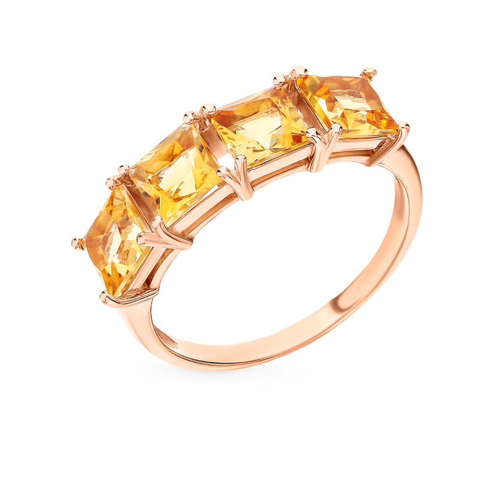 Золотое кольцо с цитринами в Самаре