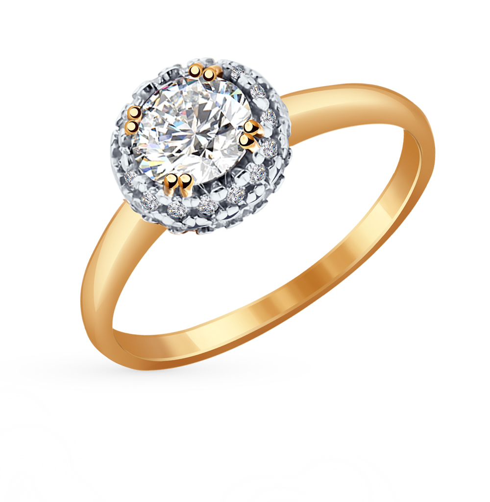 Фото «Золотое кольцо с фианитами swarovski SOKOLOV 81010065*»