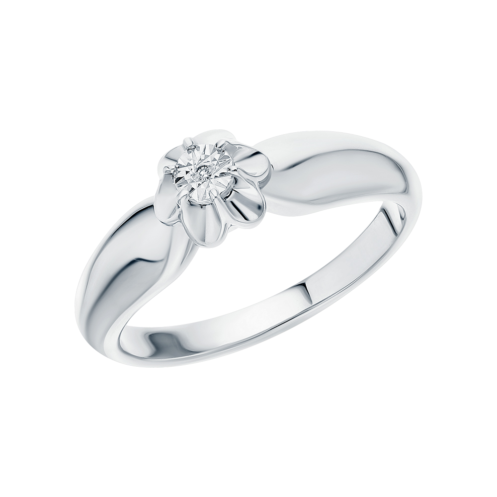 Серебряное кольцо с бриллиантами в Самаре