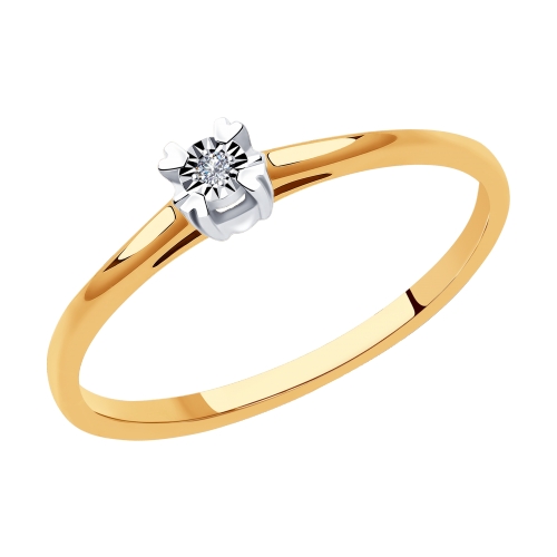 Фото «Золотое кольцо с бриллиантами SOKOLOV 1011925»